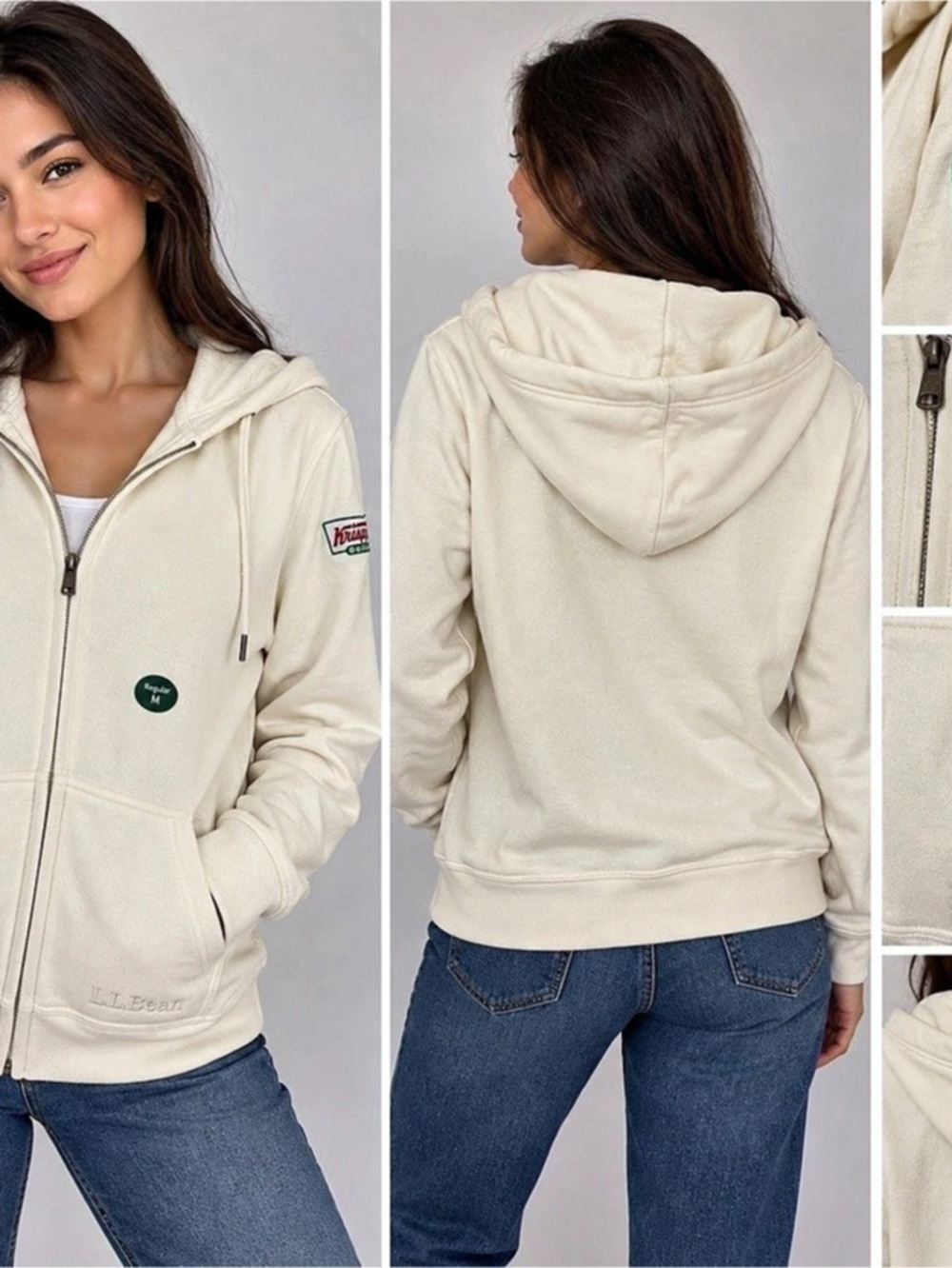 L.L.Bean 1912 F12Z Hooded Sweatshirt Krispy Kreme Hoodie Medium